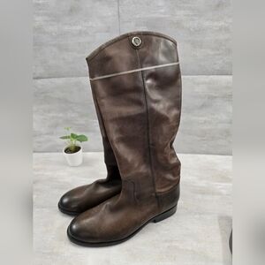 Frye Melissa Button 2 Tall Shaft Leather Pull-on Boots  - BrownSize 8M